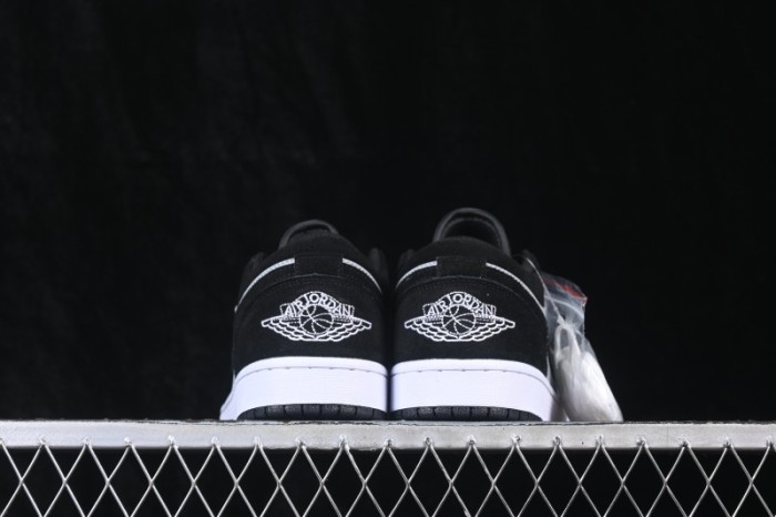 Air Jordan 1 Low Black Grey Retro Cultural Basketball Shoes - 553558-048
