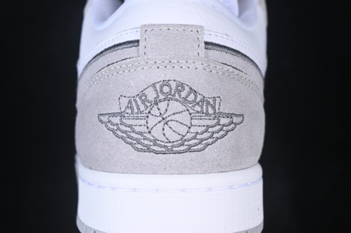 Nike Air Jordan 1 Low AJ1 Embroidered White Grey Low-Top Retro Cultural Basketball Shoes - IX3959-100