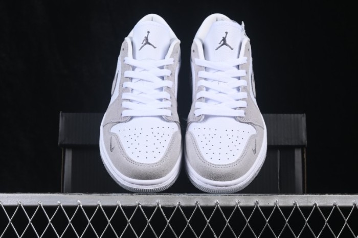 Nike Air Jordan 1 Low AJ1 Embroidered White Grey Low-Top Retro Cultural Basketball Shoes - IX3959-100