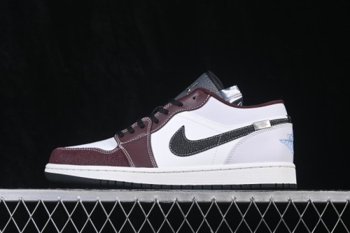 Nike Air Jordan 1 Low Retro Cultural Basketball Shoes Maroon White Grey - IZ5846-101