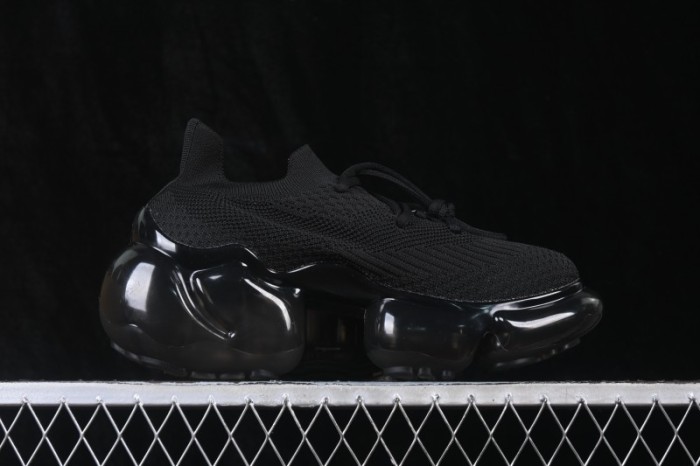 Grounds Moopie Fabric Round Toe Big Bubble Platform Sneakers Black - FYD4