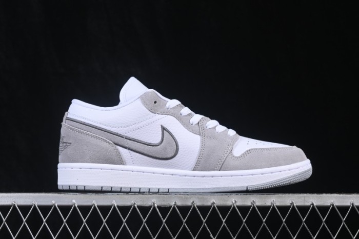 Nike Air Jordan 1 Low AJ1 Embroidered White Grey Low-Top Retro Cultural Basketball Shoes - IX3959-100