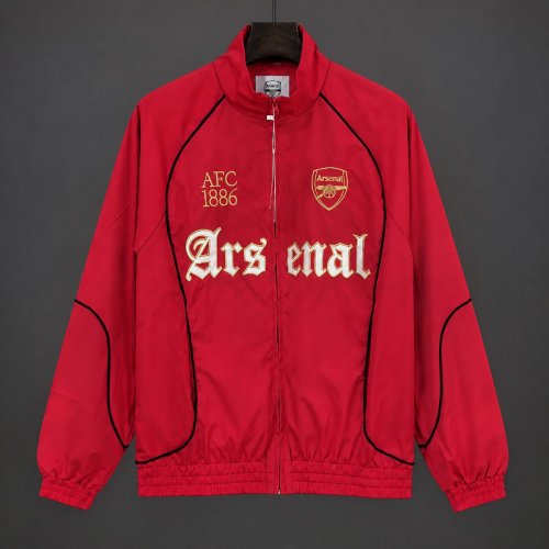 26/27 Arsenal Red Full Zipper Windbreaker