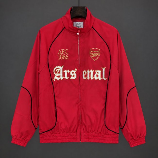 26/27 Arsenal Red Full Zipper Windbreaker