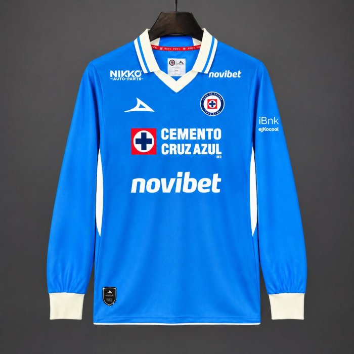26/27 Cruz Azul Home Long Sleeve Blue Jersey