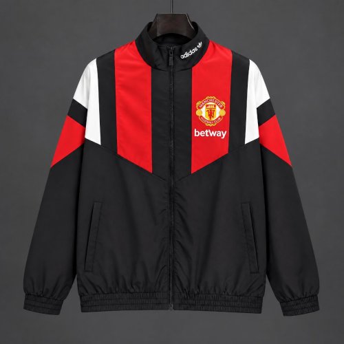 26/27 Manchester United EQT Black Full Zipper  Windbreaker