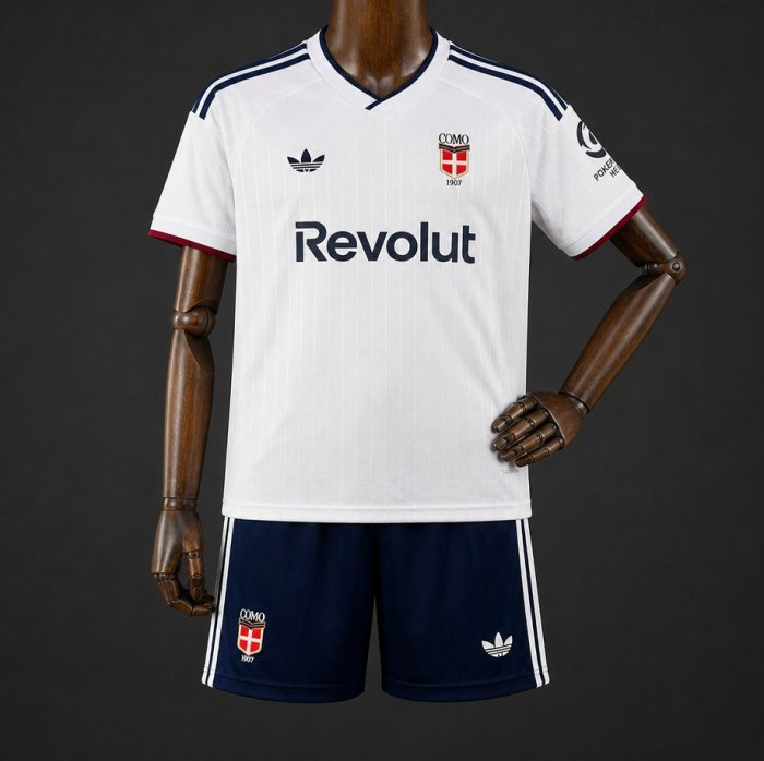 26/27 Kids  Como 1907 Away White Jersey