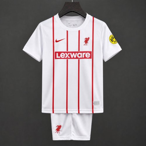 26/27 Kids Freiburg Away White Red Stripes Jersey