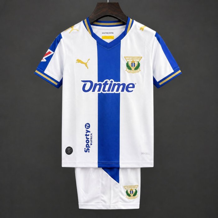 26/27 Kids Leganes Home White Blue Jersey