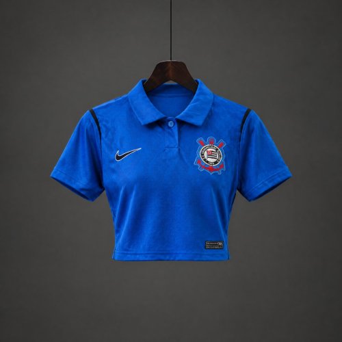 2026 Corinthians Third Blue Women Crop Jersey