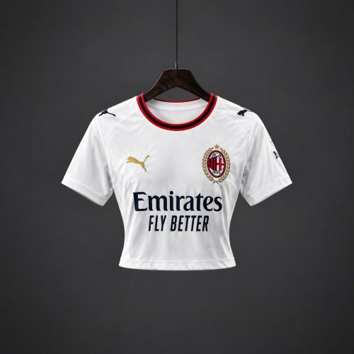 26/27 AC Milan Away White Women Crop Jersey