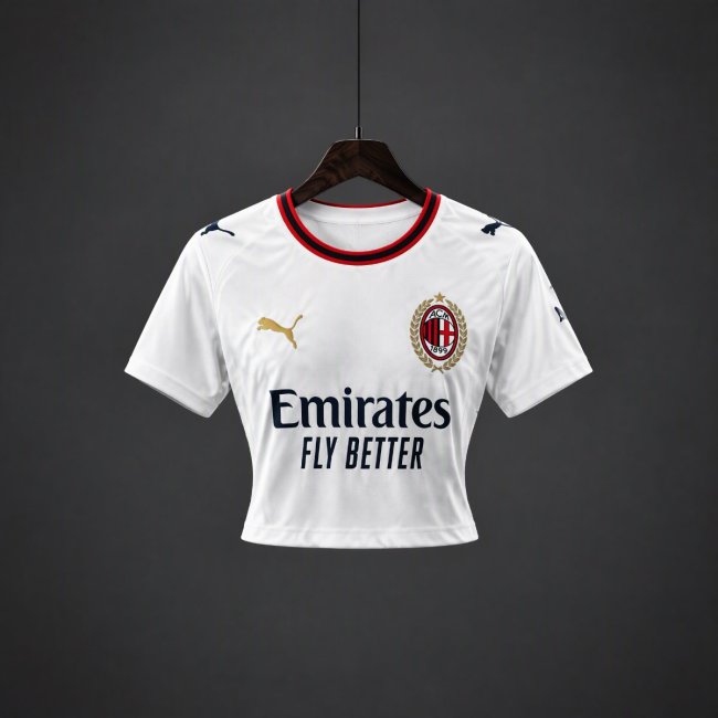 26/27 AC Milan Away White Women Crop Jersey