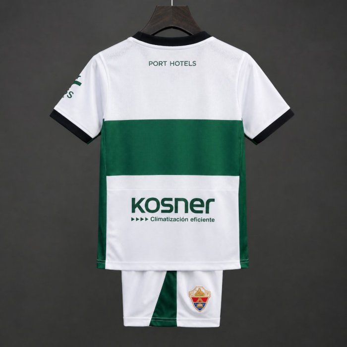 26/27 Kids Elche Home Green White Jersey Kit