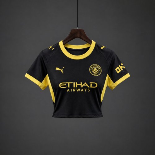 26/27 Manchester City Away Black Women Crop Jersey