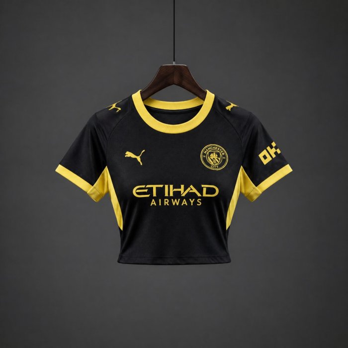 26/27 Manchester City Away Black Women Crop Jersey