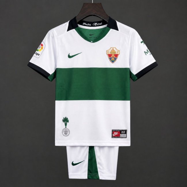 26/27 Kids Elche Home Green White Jersey Kit