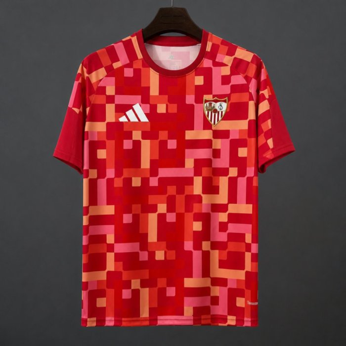 26/27 Sevilla Training Red Digital Pixel Pattern Jersey