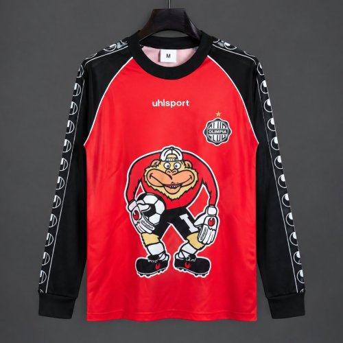 92/93 Club Olimpia Goalkeeper Red Black Long Sleeve Jersey