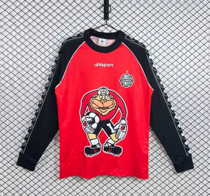 92/93 Club Olimpia Goalkeeper Red Black Long Sleeve Jersey