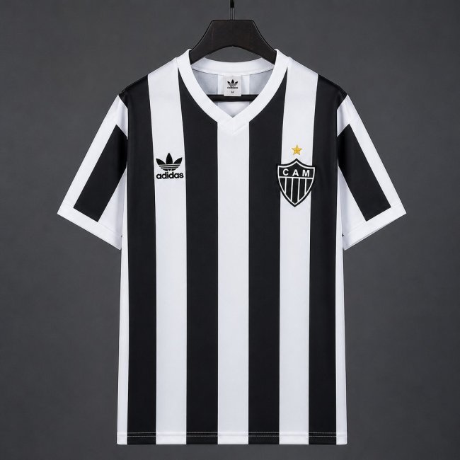 Retro 1983 Atletico Mineiro Home Black/White Stripes Jersey