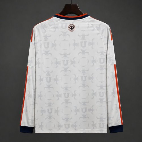 26/27 Universidad de Chile Away White Chuncho Monogram Embossed Pattern Long Sleeve Jersey