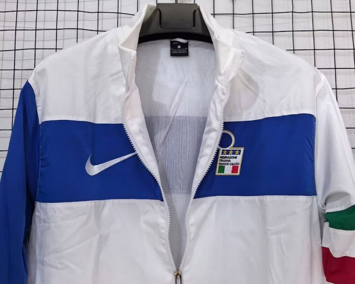 Retro 94/97 Italy White Full Zipper Windbreaker