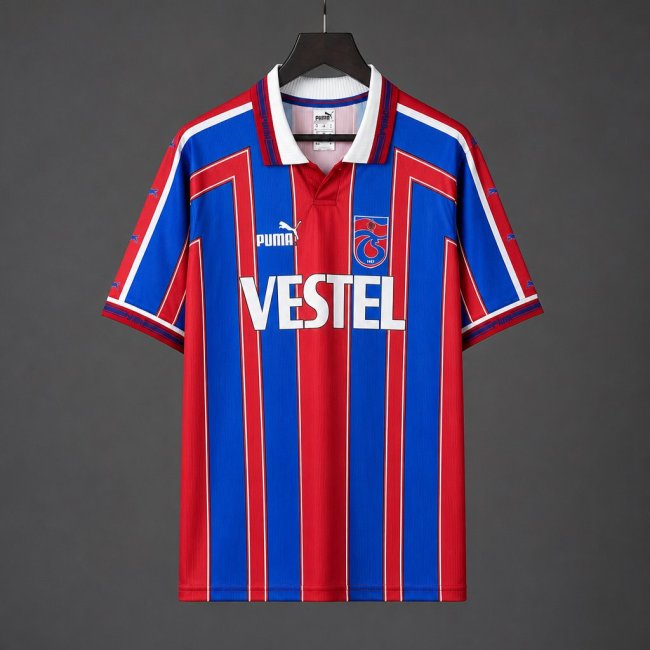 Retro 98/99 Trabzonspor Home Red/Blue Stripes Jersey