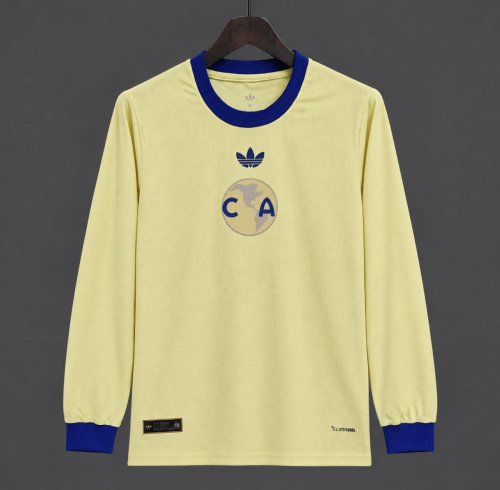 26/27 Club America Third Light Yellow 110Th Anniversary Long Sleeve Jersey