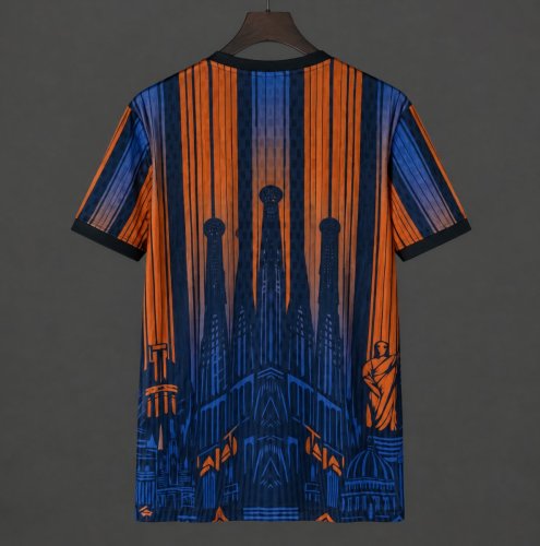 26/27 Barcelona Special Edition Orange Dark Navy Sagrada Família City Skyline Graphic Jersey