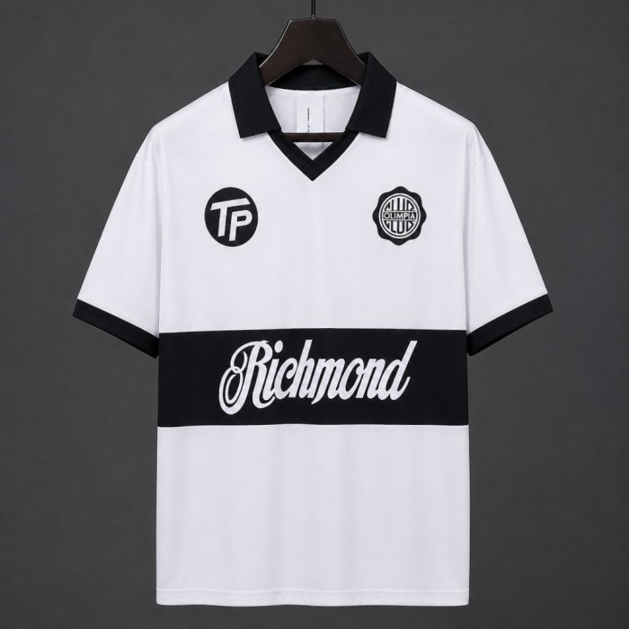 Retro 85/86 Club Olimpia Home White Jersey