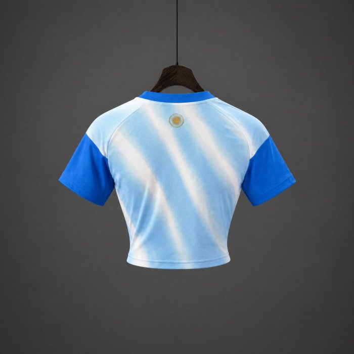 2026 Argentina MESSI Tribute PreMatch Women Crop Jersey
