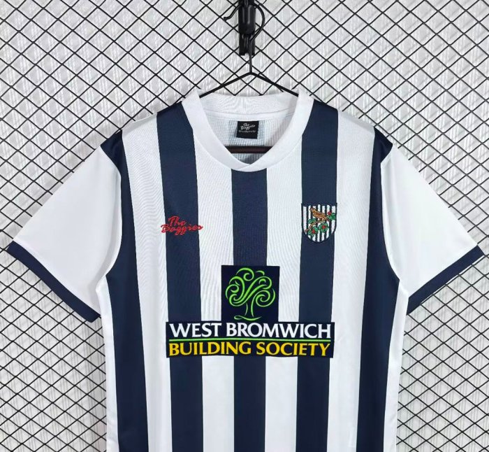 Retro 02/03 West Bromwich Albion Home White Stripes Jersey