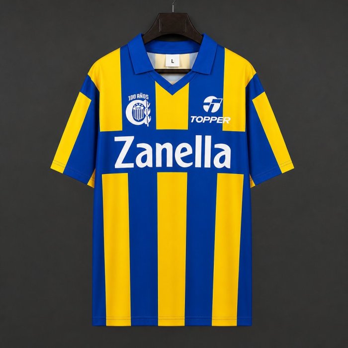 Retro 89/91 Rosario Central Home Blue Yellow Jersey