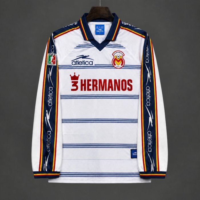 Retro 99/00 Monarcas Morelia  Away Long Sleeve White Jersey