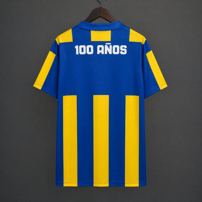 Retro 89/91 Rosario Central Home Blue Yellow Jersey