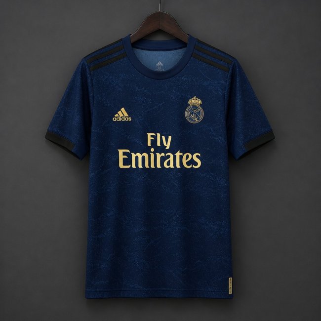 Retro 19/20 Real Madrid Away Navy Blue Jersey