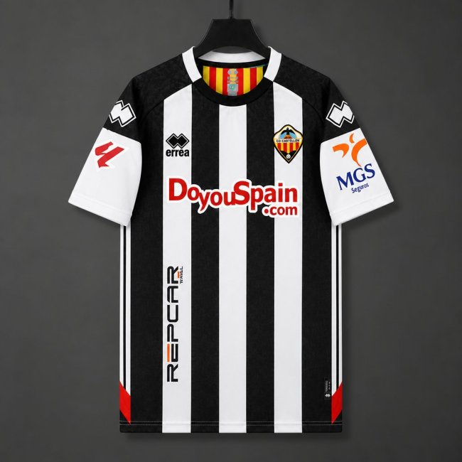 26/27 Castellon Home White/Black Jersey