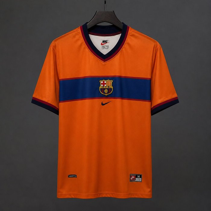 Retro 98/99 Barcelona Away Orange Jersey
