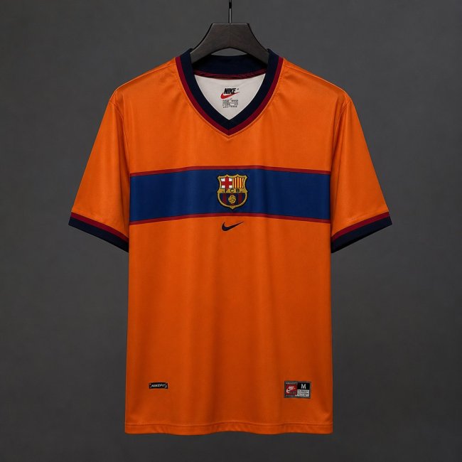Retro 98/99 Barcelona Away Orange Jersey
