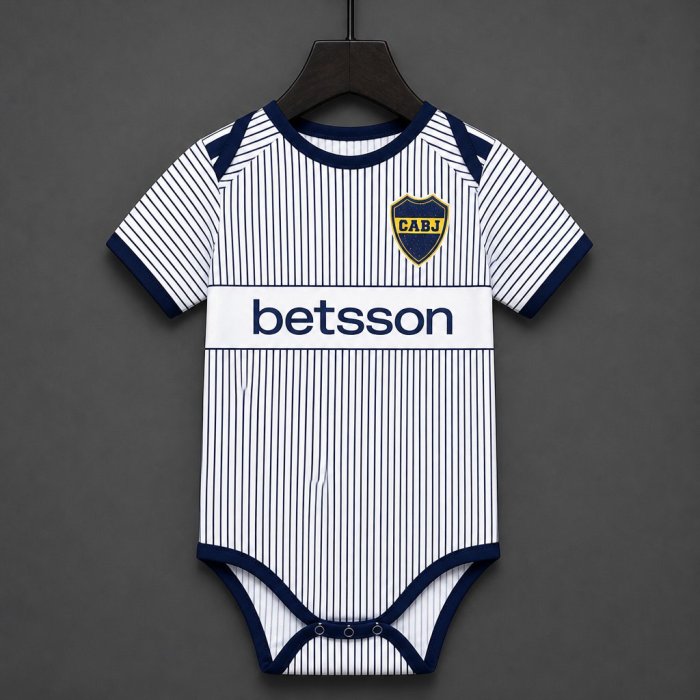 26/27 Boca Juniors Away White Baby Romper Jersey