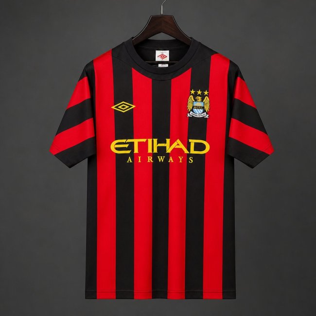 Retro 11/12 Manchester City Away Red Black Jersey
