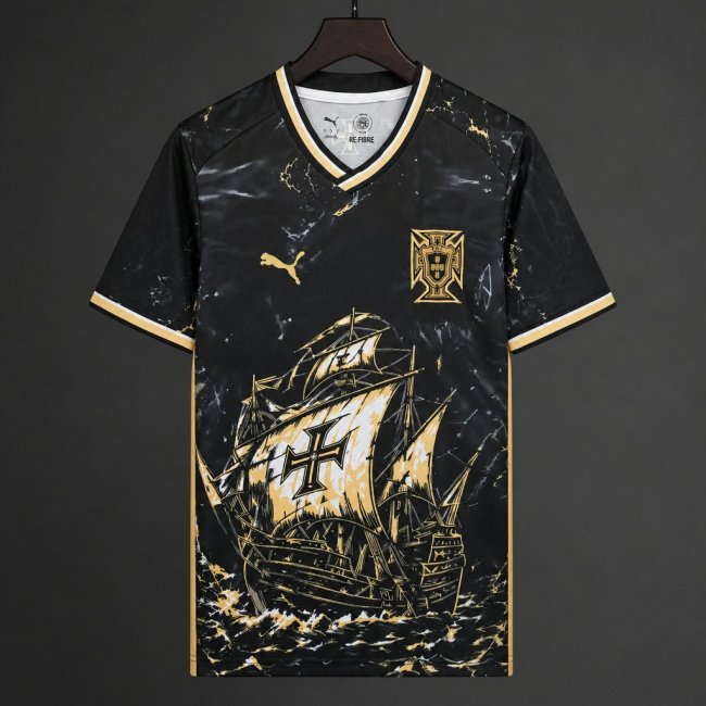2026 Portugal Special Edition Black Caravel Ship Graphic Jersey