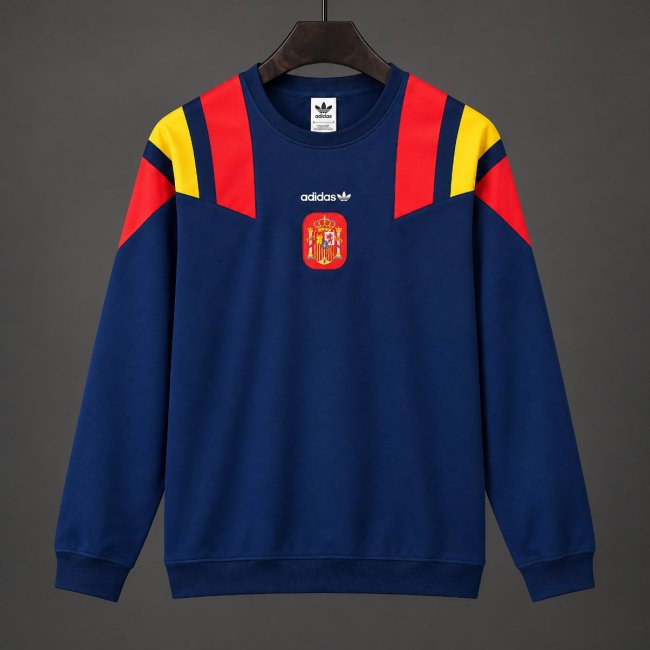 2026 Spain EQT Navy Blue Long Sleeve Sweatshirt
