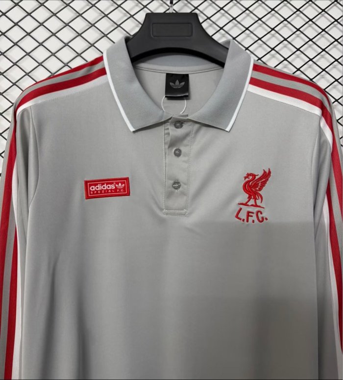 26/27 Liverpool SPZL FC Long Sleeve Grey Polo Jersey