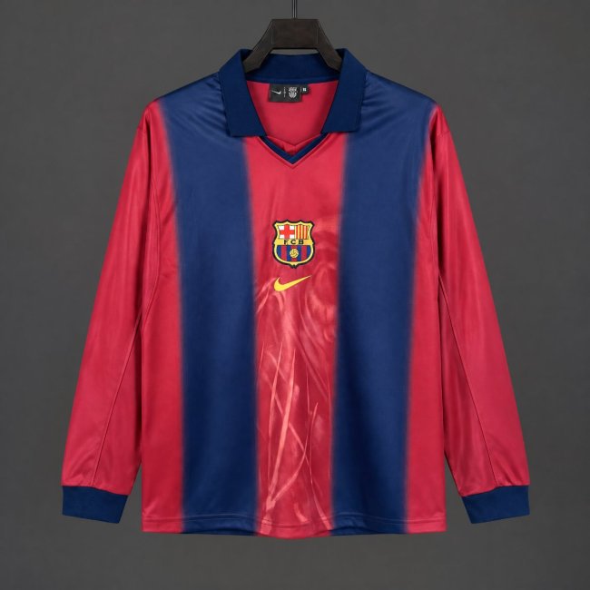 Retro 00/01 Barcelona x Travis Scott Home Long Sleeve  Jersey