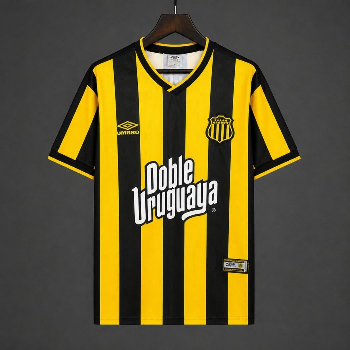 Retro 2002 Penarol Home Yellow Black Stripes Jersey