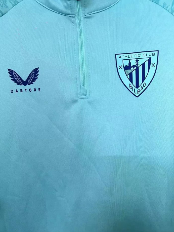 26/27 Athletic Bilbao Light Blue  Long Sleeve Half-Zip Jersey