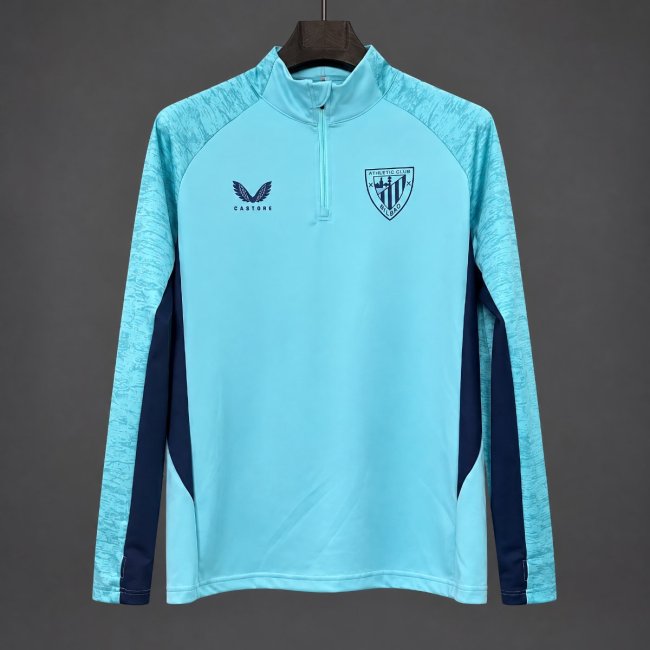 26/27 Athletic Bilbao Light Blue Long Sleeve Half-Zip Jersey