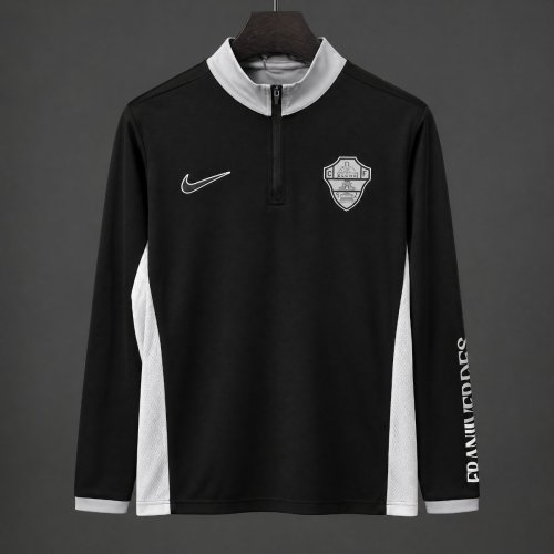 26/27 Elche Black  Long Sleeve Half-Zip Jersey