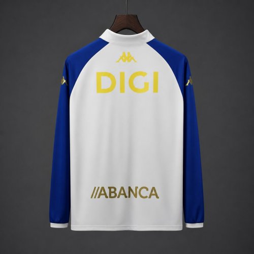 26/27 Deportivo La Coruña White with Blue  Long Sleeve Half-Zip Jersey